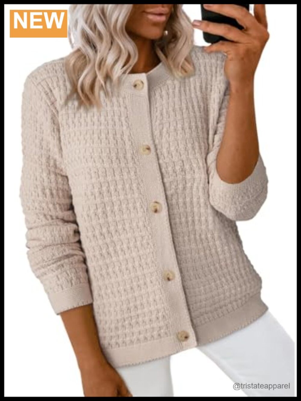 Women's Long Sleeve Button Down Cardigan Sweater Fall Knit Jacket | Cotton